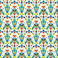 Vector pattern of floral elements in Mediterranean style. Italian maiolica