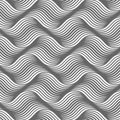 Vector pattern with geometric waves. Endless stylish texture. Ripple monochrome background.