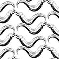 Vector pattern with hand drawn iluustration of moray eels isolated. Royalty Free Stock Photo