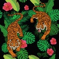 Pattern Hawaiian Tropical Tiger Illustration