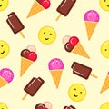 Vector pattern of ice creams