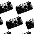 Vector pattern with illustration of vintage camera Royalty Free Stock Photo