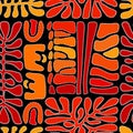 Vector pattern including ethnic Australian motive with multicolored typical elements