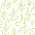 Vector pattern with leaves. Seamless autumn ornament. Fall season background.