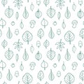 Vector pattern with leaves. Seamless autumn ornament. Fall season background. Royalty Free Stock Photo