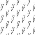 Vector pattern with lightning on a white background. Doodle-style ornament