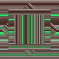 Vector pattern with lined squares. Abstract brown and green texture. Royalty Free Stock Photo