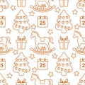 Vector pattern Merry Christmas New Year Holiday Royalty Free Stock Photo