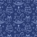 Vector pattern Merry Christmas New Year Holiday Royalty Free Stock Photo