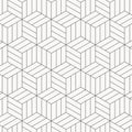 Vector pattern. Modern stylish texture. Repeating geometric tiles. Striped monochrome cubes.