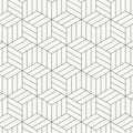 Vector pattern. Modern stylish texture. Repeating geometric tiles. Striped monochrome cubes.