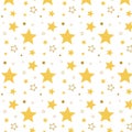 Vector Pattern ornament with stars. Many stars. Pattern with stars. Yellow stars on white background