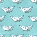 Vector pattern with paper ships Royalty Free Stock Photo