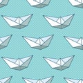 Vector pattern with paper ships Royalty Free Stock Photo