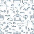 Vector Pattern Pet Vet Shelter Animal Dog Shelter Royalty Free Stock Photo