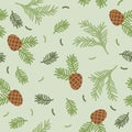 Vector pattern, pine cones Royalty Free Stock Photo