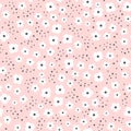 Vector pattern. Pink background, white daisies. Cheerful children's background Royalty Free Stock Photo