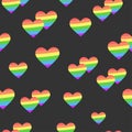 Vector pattern of rainbow hearts, LGBT symbols Royalty Free Stock Photo