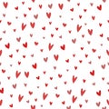 Vector pattern. Red and pink hearts. Valentine's Day background Royalty Free Stock Photo