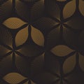 Vector pattern, repeating abstract golden flower or leaves on dark background. patter is clean for fabric, wallpaper, printing. Royalty Free Stock Photo