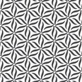 Vector pattern. Repeating geometric abstract stripe petal flower circled in hexagon shape