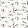 Vector pattern, repeating leaves on linear circles.