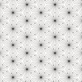 Vector pattern, repeating linear hexagon on abstract linear flower, triangles, star shape, dotted circle at center. pattern is on Royalty Free Stock Photo