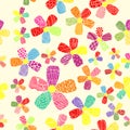 Vector Pattern 60s. Seamless Background Inspired Flower Power. Counterculture, Social Revolution In 1960s