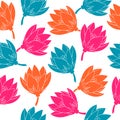 Vector pattern with saffrons. Royalty Free Stock Photo