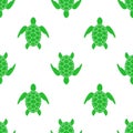 Vector pattern with sea turtle. Texture with turtle silhouette Royalty Free Stock Photo