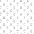 Simple man with an idea seamless pattern with various icons and symbols on white background flat vector illustration Royalty Free Stock Photo