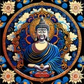 Pattern seamless design buddha paint arts background illustration_011