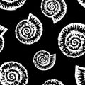 Vector pattern of seashells of nautiluses Royalty Free Stock Photo