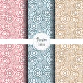 Vector pattern set of circle. repeating chaos stripe circles in different sizes and color background. Royalty Free Stock Photo