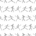Seamless background of running human mannequins Royalty Free Stock Photo