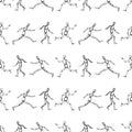 Seamless background of running human mannequins