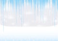 Vector pattern with snowflakes and icicles in a winter background.