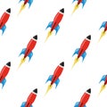 Vector pattern of space rockets for textile decoration and design