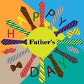 Vector pattern. Tie, bow, mustache. Design for Father`s Day cong