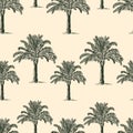 Seamless background of the palm trees