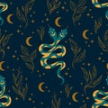 Vector pattern with two-headed snake