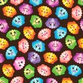 Vector Pattern with underwater design and funny seashells