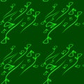 Vector pattern of vegetative mint elements on a green background Royalty Free Stock Photo