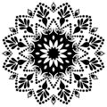 Black and white Mandala Illustration. Decoration,