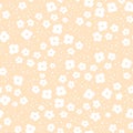 Vector pattern. White daisies on a beige background. Cheerful children's background Royalty Free Stock Photo