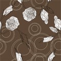 Vector pattern with white roses Royalty Free Stock Photo
