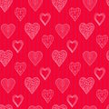 Vector pattern winth doodle hearts Royalty Free Stock Photo