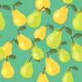 Vector pattern of yellow and green pear