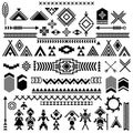 Vector patterns of American. Typical Indians motives vector symbols. Aztec tribal ethnic elements.