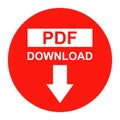 Vector Pdf file download button red color icon Royalty Free Stock Photo